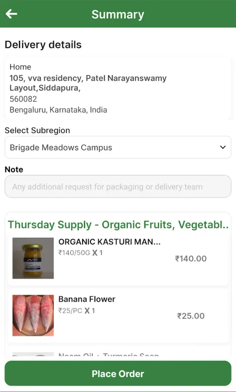 Checkout with delivery slot and payment summary