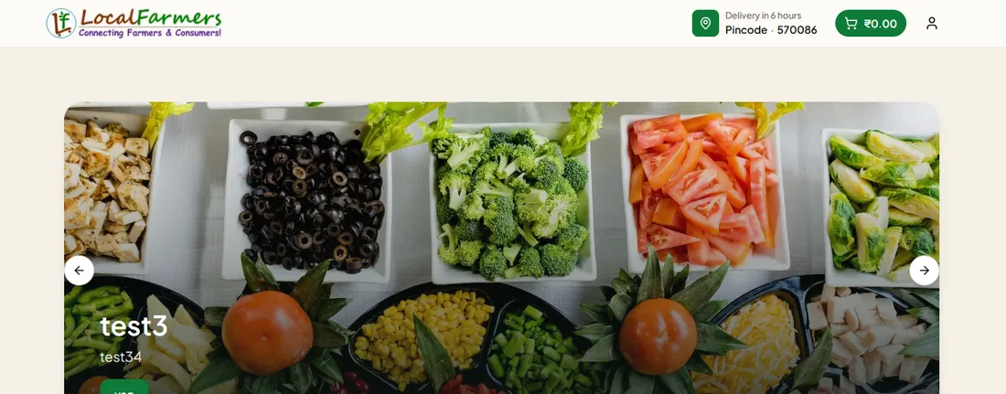 LocalFarmers consumer web storefront listing seasonal produce