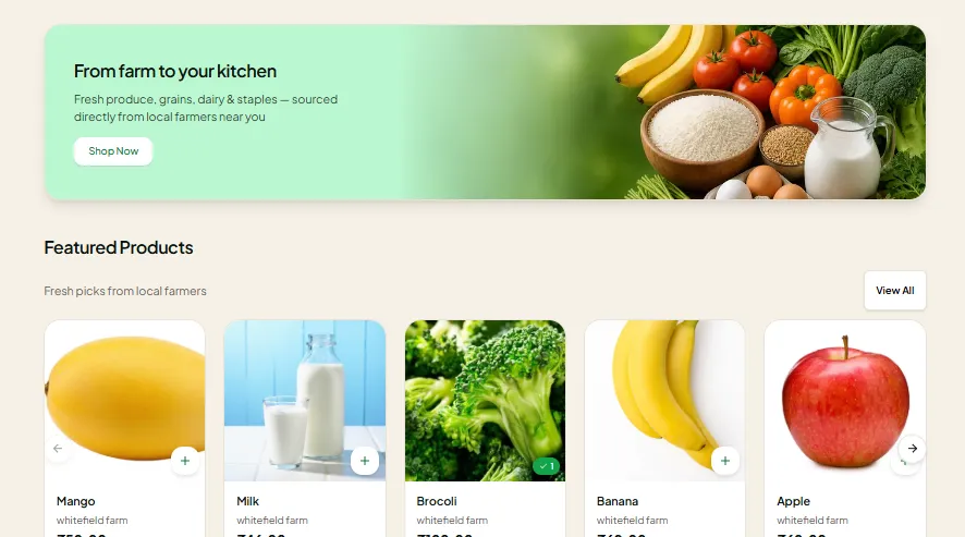 Recommended products section