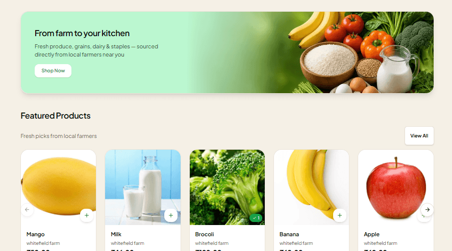 Recommended products section