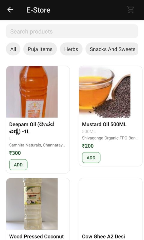 eStore in-stock essentials listing
