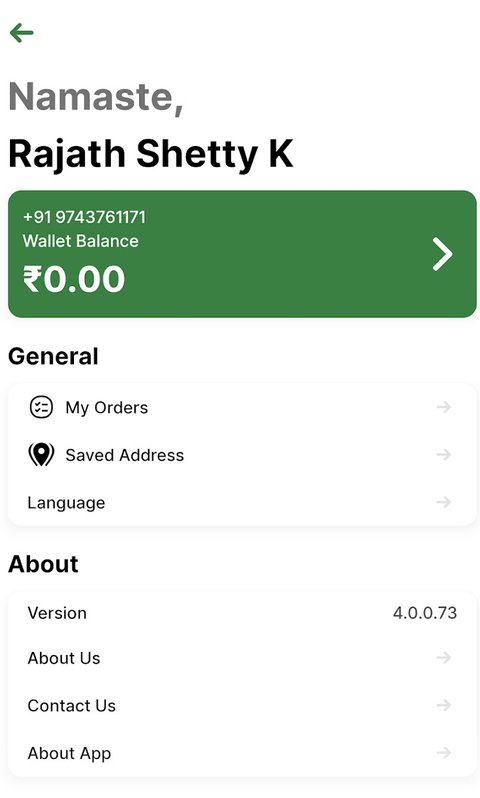 In-app wallet with balance and transactions